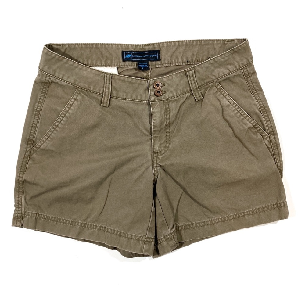 EMS Green Khaki Shorts Women’s Size 2 Hiking Casual Outdoors Cotton Chino